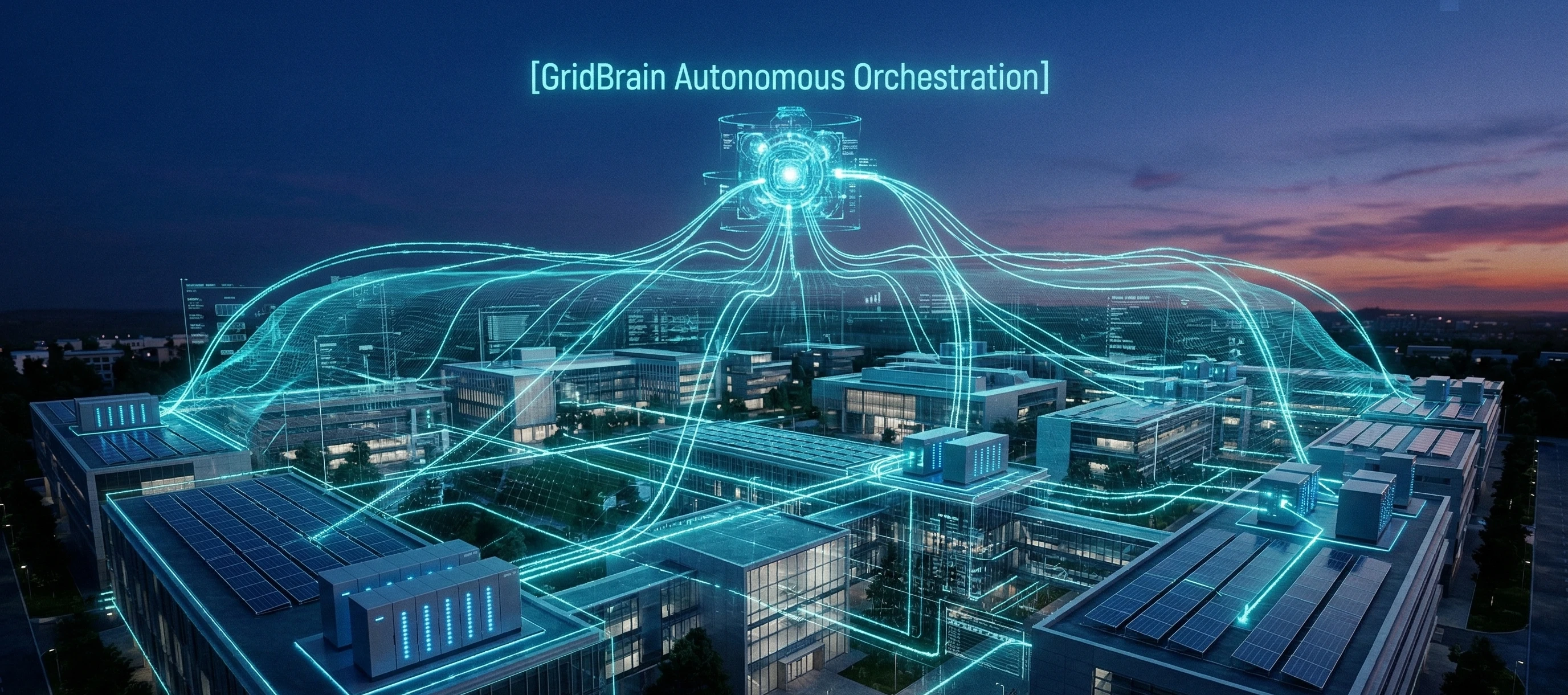 Conceptual representation of an autonomous energy campus microgrid