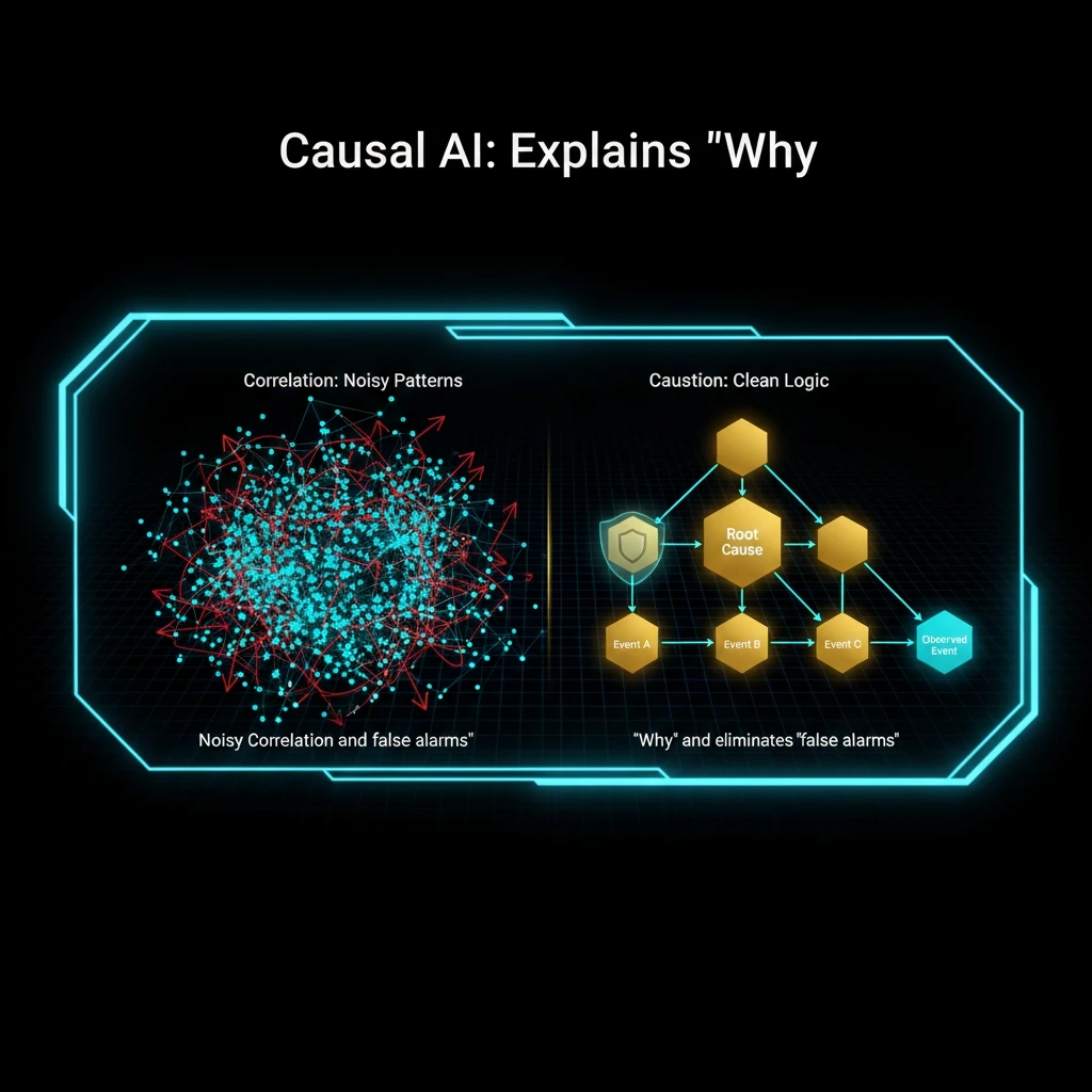 Visualization of a Causal AI network identifying relationships and root causes