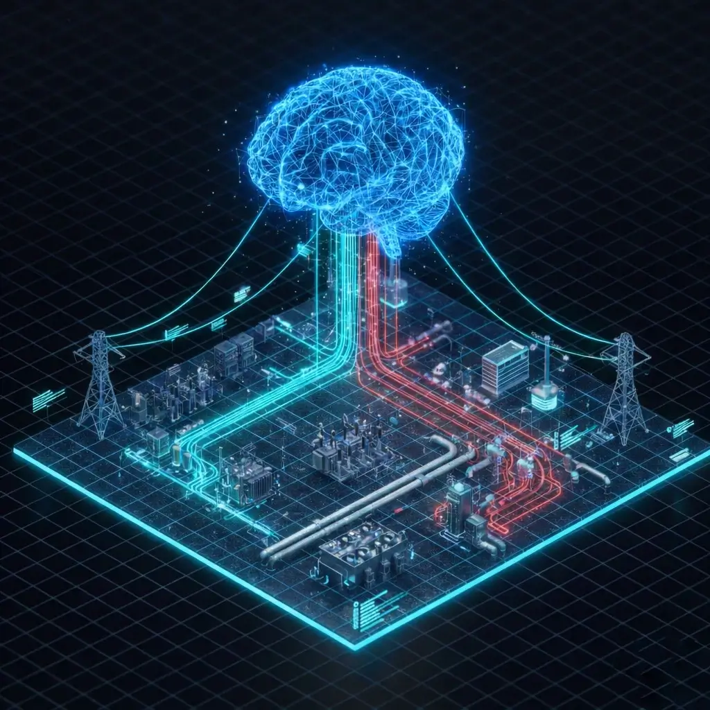 GridBrain.ai Cognitive Digital Twin Platform Dashboard displaying live network insights