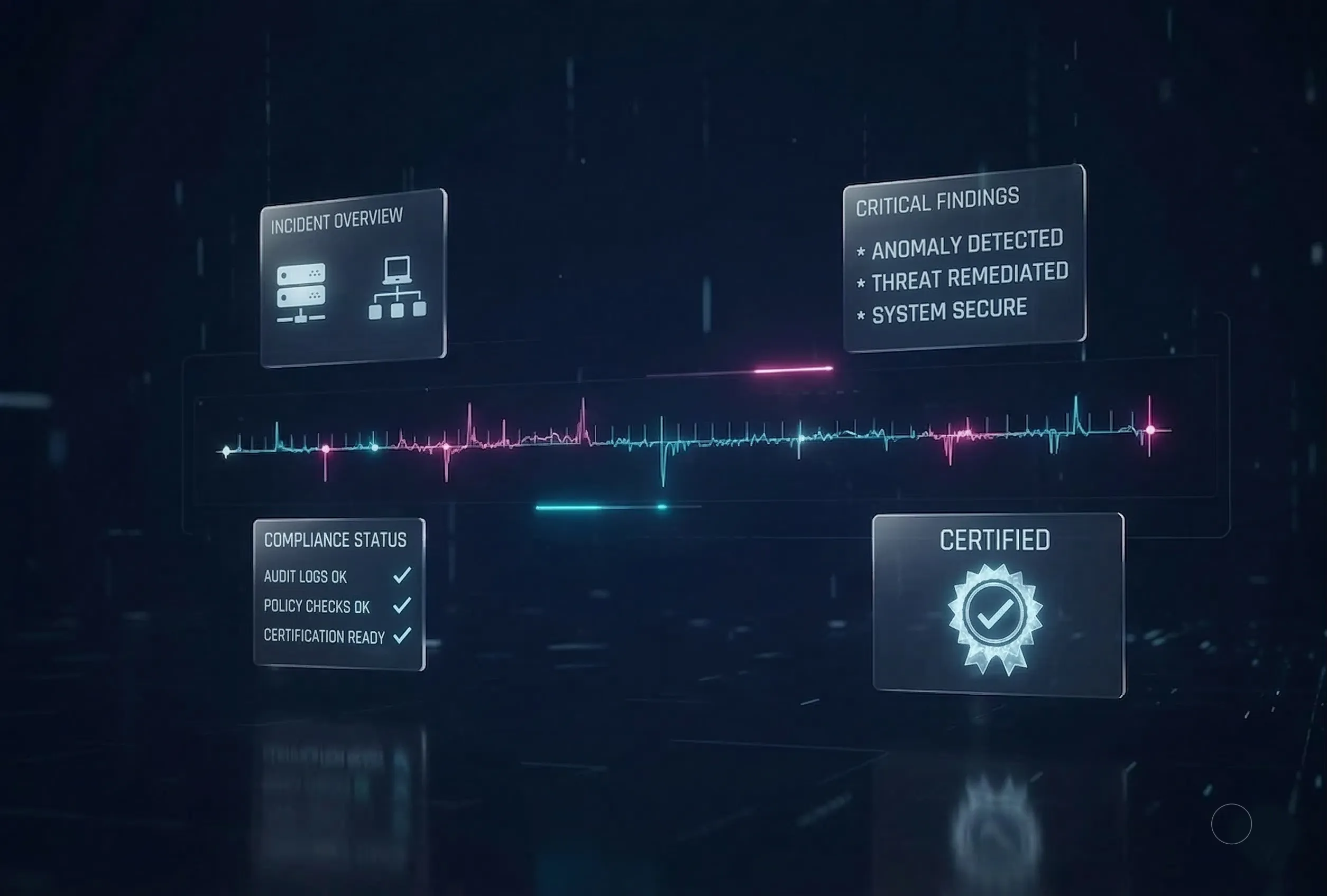 Interface of the Operational Forensics tool showing a digital grid incident replay and timeline
