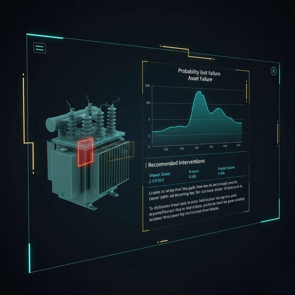 Dashboard elements showing predictive forecasts and prescriptive interventions